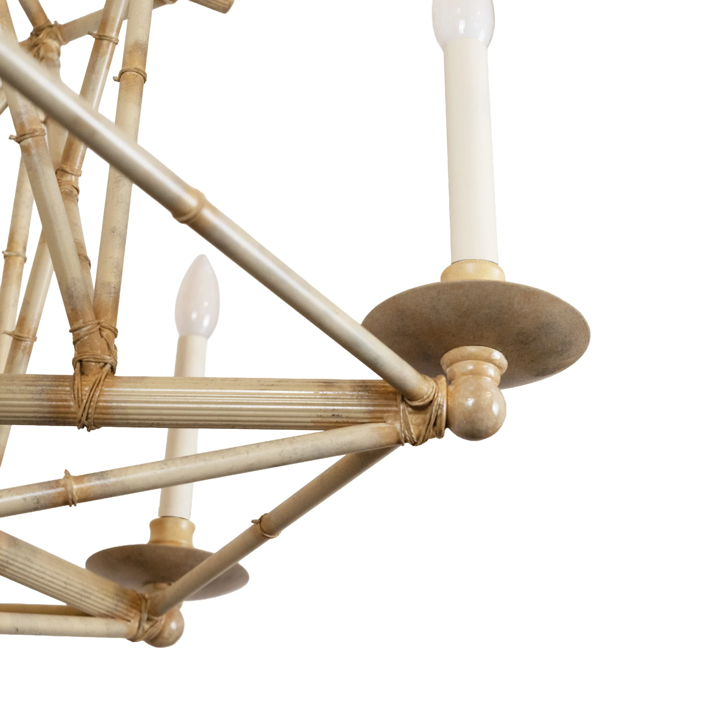 Six Light Bamboo Brûlé Chandelier — David Duncan Studio
